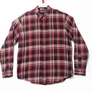 G.H. Bass & Co. Button Up Long Sleeve Shirt Red Plaid Size Large
